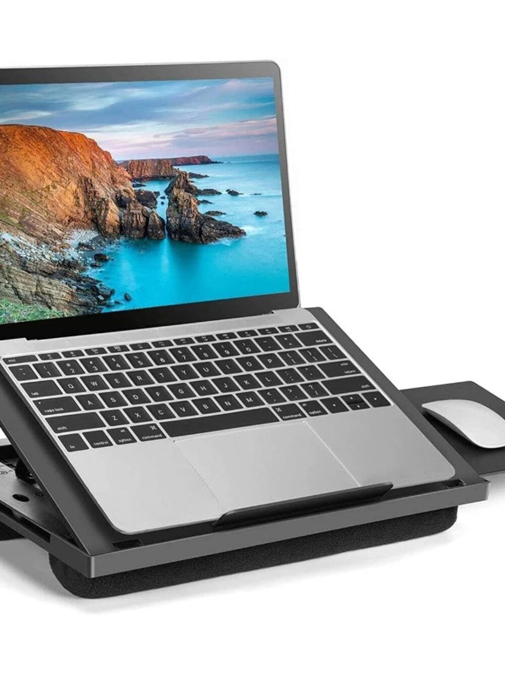 Adjustable Lap Desk with 6 Angles – Up to 15.6" Laptop, Black